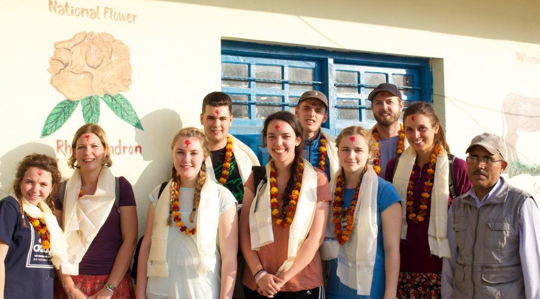 Projects Abroad students on the Physiotherapy internship for high school students in Nepal, take part in a cultural activity. Students on the Physiotherapy internship for teenagers in Nepal, enjoy cultural activities on the weekend.